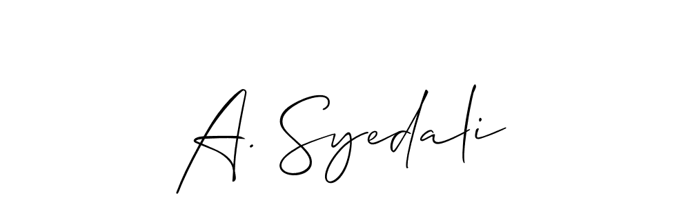 You can use this online signature creator to create a handwritten signature for the name A. Syedali. This is the best online autograph maker. A. Syedali signature style 2 images and pictures png