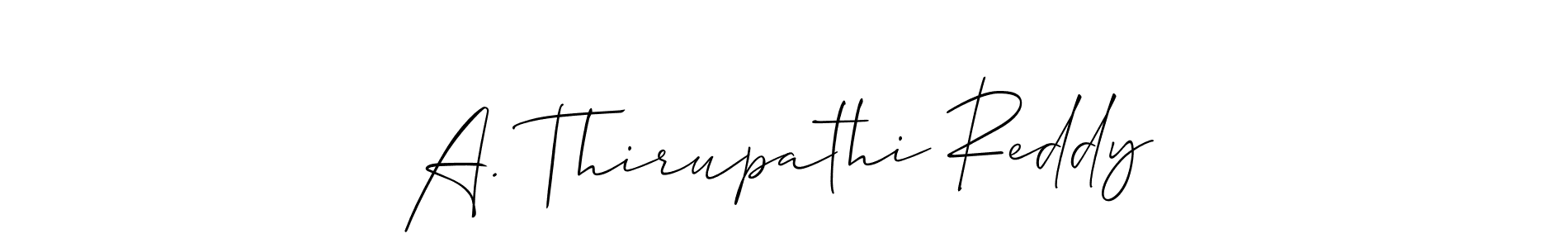 Create a beautiful signature design for name A. Thirupathi Reddy. With this signature (Allison_Script) fonts, you can make a handwritten signature for free. A. Thirupathi Reddy signature style 2 images and pictures png