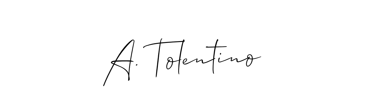 How to Draw A. Tolentino signature style? Allison_Script is a latest design signature styles for name A. Tolentino. A. Tolentino signature style 2 images and pictures png