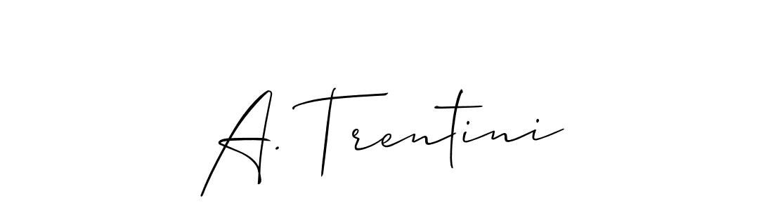 Design your own signature with our free online signature maker. With this signature software, you can create a handwritten (Allison_Script) signature for name A. Trentini. A. Trentini signature style 2 images and pictures png