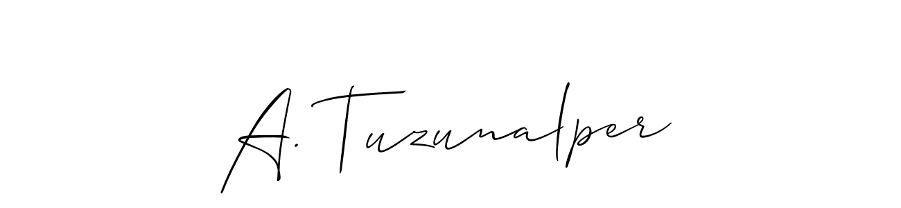 Also we have A. Tuzunalper name is the best signature style. Create professional handwritten signature collection using Allison_Script autograph style. A. Tuzunalper signature style 2 images and pictures png