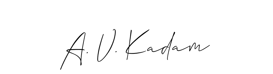 How to Draw A. V. Kadam signature style? Allison_Script is a latest design signature styles for name A. V. Kadam. A. V. Kadam signature style 2 images and pictures png