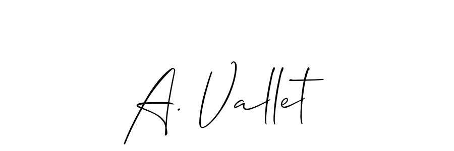 Create a beautiful signature design for name A. Vallet. With this signature (Allison_Script) fonts, you can make a handwritten signature for free. A. Vallet signature style 2 images and pictures png