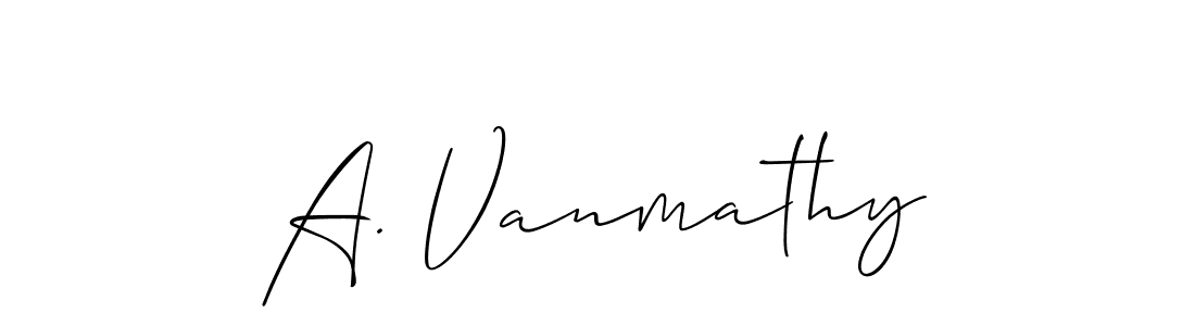 How to Draw A. Vanmathy signature style? Allison_Script is a latest design signature styles for name A. Vanmathy. A. Vanmathy signature style 2 images and pictures png