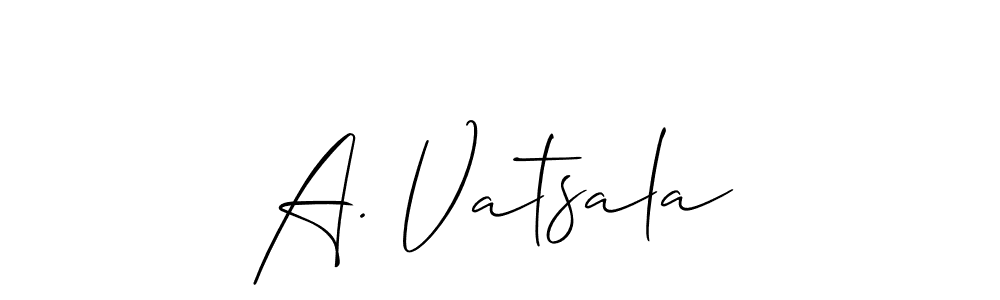 This is the best signature style for the A. Vatsala name. Also you like these signature font (Allison_Script). Mix name signature. A. Vatsala signature style 2 images and pictures png