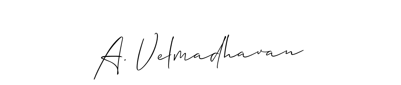 Make a beautiful signature design for name A. Velmadhavan. With this signature (Allison_Script) style, you can create a handwritten signature for free. A. Velmadhavan signature style 2 images and pictures png