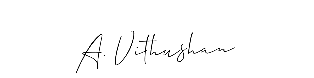 Make a short A. Vithushan signature style. Manage your documents anywhere anytime using Allison_Script. Create and add eSignatures, submit forms, share and send files easily. A. Vithushan signature style 2 images and pictures png