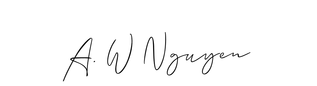 A. W Nguyen stylish signature style. Best Handwritten Sign (Allison_Script) for my name. Handwritten Signature Collection Ideas for my name A. W Nguyen. A. W Nguyen signature style 2 images and pictures png