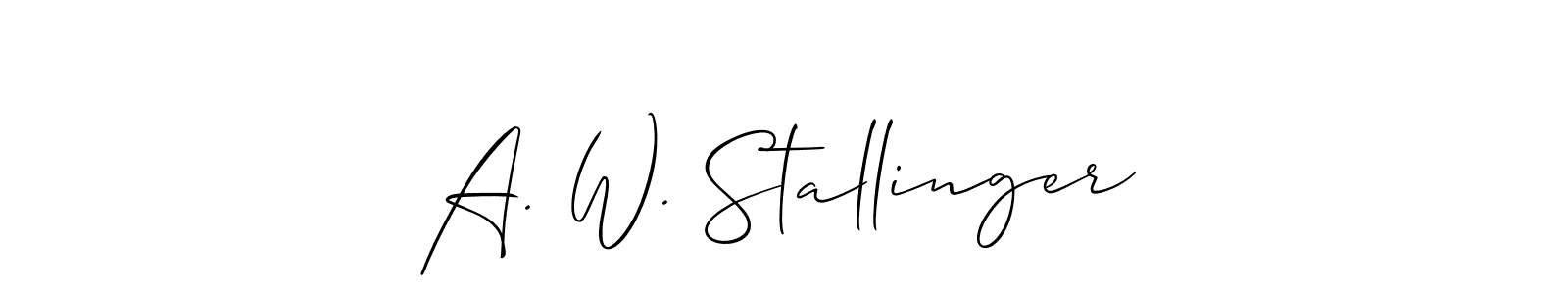 Also we have A. W. Stallinger name is the best signature style. Create professional handwritten signature collection using Allison_Script autograph style. A. W. Stallinger signature style 2 images and pictures png