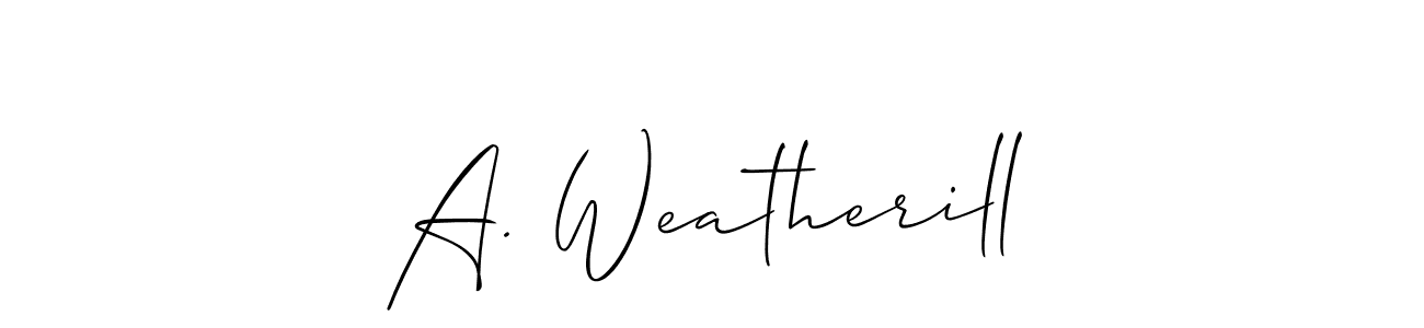 Design your own signature with our free online signature maker. With this signature software, you can create a handwritten (Allison_Script) signature for name A. Weatherill. A. Weatherill signature style 2 images and pictures png