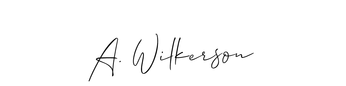 Similarly Allison_Script is the best handwritten signature design. Signature creator online .You can use it as an online autograph creator for name A. Wilkerson. A. Wilkerson signature style 2 images and pictures png