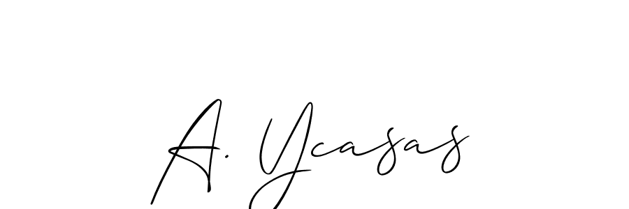 Allison_Script is a professional signature style that is perfect for those who want to add a touch of class to their signature. It is also a great choice for those who want to make their signature more unique. Get A. Ycasas name to fancy signature for free. A. Ycasas signature style 2 images and pictures png