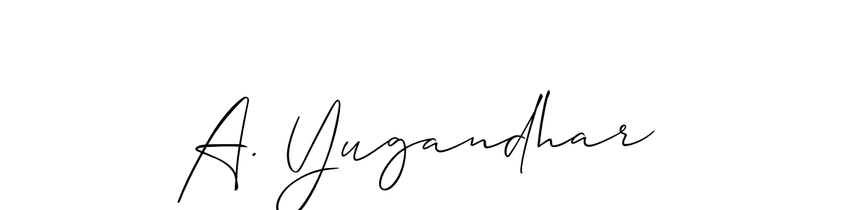 How to Draw A. Yugandhar signature style? Allison_Script is a latest design signature styles for name A. Yugandhar. A. Yugandhar signature style 2 images and pictures png