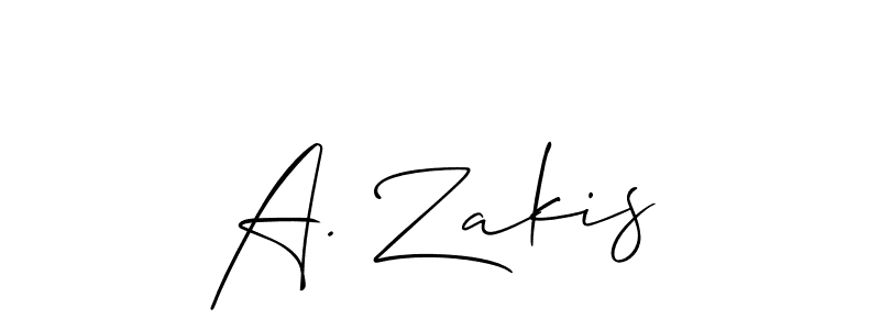 Also we have A. Zakis name is the best signature style. Create professional handwritten signature collection using Allison_Script autograph style. A. Zakis signature style 2 images and pictures png