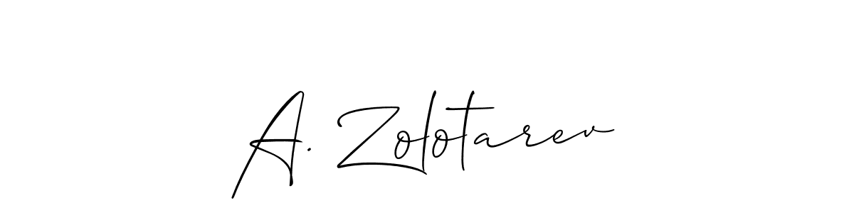 Also we have A. Zolotarev name is the best signature style. Create professional handwritten signature collection using Allison_Script autograph style. A. Zolotarev signature style 2 images and pictures png