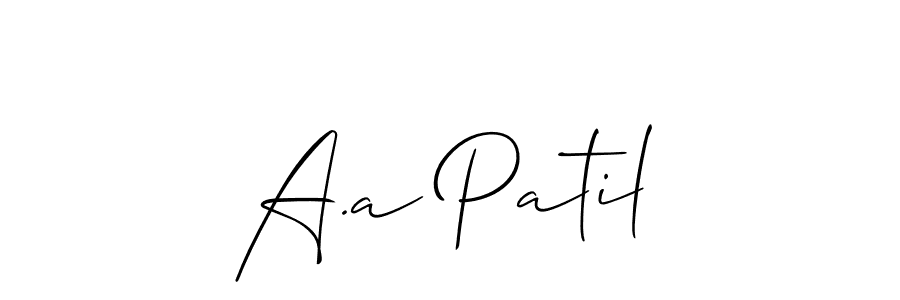 Use a signature maker to create a handwritten signature online. With this signature software, you can design (Allison_Script) your own signature for name A.a Patil. A.a Patil signature style 2 images and pictures png