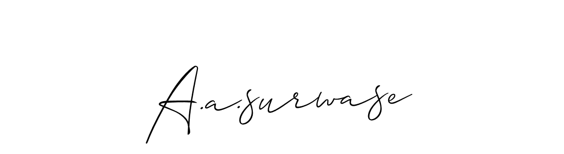 Also You can easily find your signature by using the search form. We will create A.a.surwase name handwritten signature images for you free of cost using Allison_Script sign style. A.a.surwase signature style 2 images and pictures png