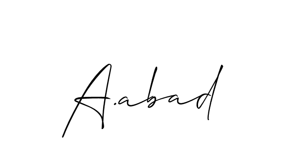 Design your own signature with our free online signature maker. With this signature software, you can create a handwritten (Allison_Script) signature for name A.abad. A.abad signature style 2 images and pictures png