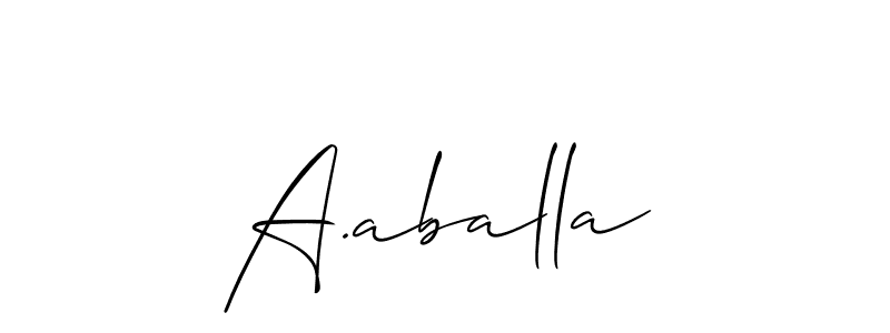 Make a beautiful signature design for name A.aballa. With this signature (Allison_Script) style, you can create a handwritten signature for free. A.aballa signature style 2 images and pictures png