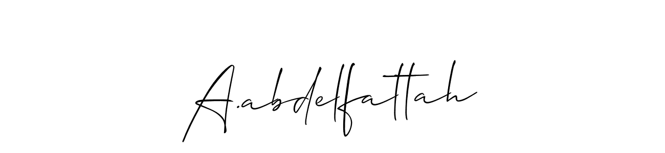 How to make A.abdelfattah name signature. Use Allison_Script style for creating short signs online. This is the latest handwritten sign. A.abdelfattah signature style 2 images and pictures png
