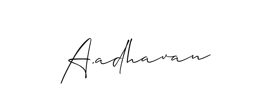 Use a signature maker to create a handwritten signature online. With this signature software, you can design (Allison_Script) your own signature for name A.adhavan. A.adhavan signature style 2 images and pictures png
