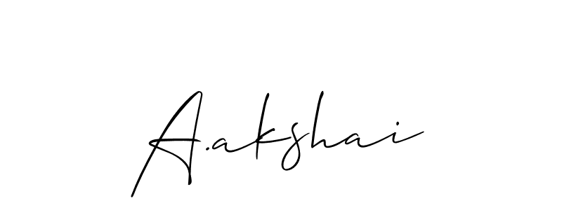 Also we have A.akshai name is the best signature style. Create professional handwritten signature collection using Allison_Script autograph style. A.akshai signature style 2 images and pictures png