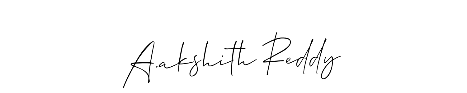 if you are searching for the best signature style for your name A.akshith Reddy. so please give up your signature search. here we have designed multiple signature styles  using Allison_Script. A.akshith Reddy signature style 2 images and pictures png