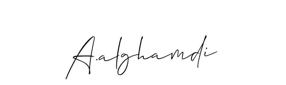 Also You can easily find your signature by using the search form. We will create A.alghamdi name handwritten signature images for you free of cost using Allison_Script sign style. A.alghamdi signature style 2 images and pictures png