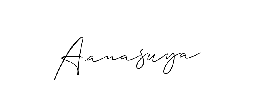 Also You can easily find your signature by using the search form. We will create A.anasuya name handwritten signature images for you free of cost using Allison_Script sign style. A.anasuya signature style 2 images and pictures png