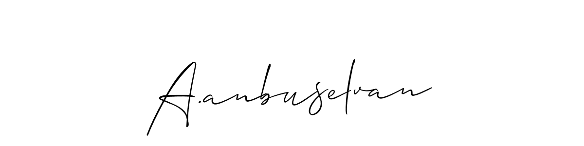 Design your own signature with our free online signature maker. With this signature software, you can create a handwritten (Allison_Script) signature for name A.anbuselvan. A.anbuselvan signature style 2 images and pictures png