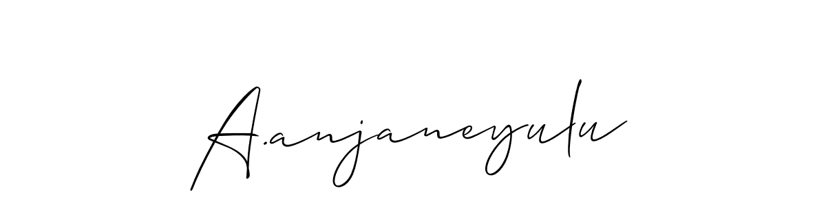 The best way (Allison_Script) to make a short signature is to pick only two or three words in your name. The name A.anjaneyulu include a total of six letters. For converting this name. A.anjaneyulu signature style 2 images and pictures png