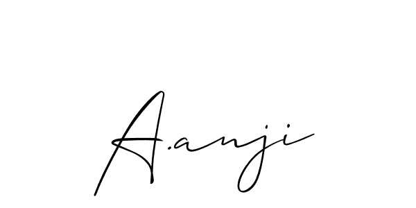 Also we have A.anji name is the best signature style. Create professional handwritten signature collection using Allison_Script autograph style. A.anji signature style 2 images and pictures png