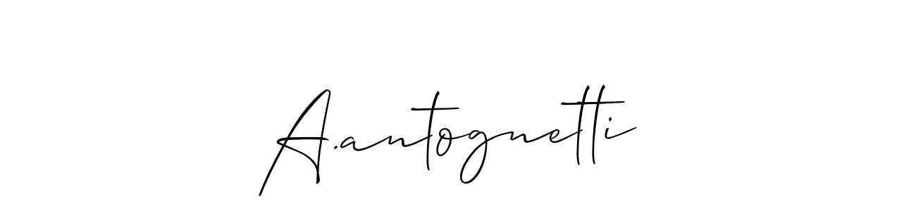 This is the best signature style for the A.antognetti  name. Also you like these signature font (Allison_Script). Mix name signature. A.antognetti  signature style 2 images and pictures png