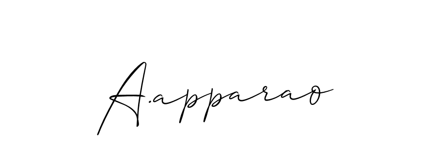 How to make A.apparao signature? Allison_Script is a professional autograph style. Create handwritten signature for A.apparao name. A.apparao signature style 2 images and pictures png