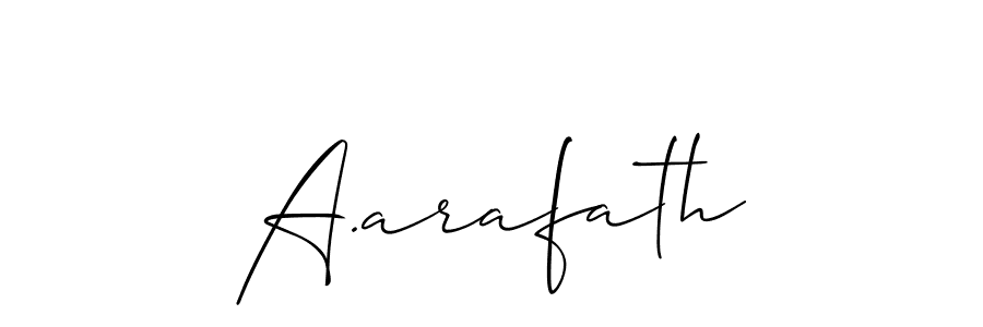if you are searching for the best signature style for your name A.arafath. so please give up your signature search. here we have designed multiple signature styles  using Allison_Script. A.arafath signature style 2 images and pictures png