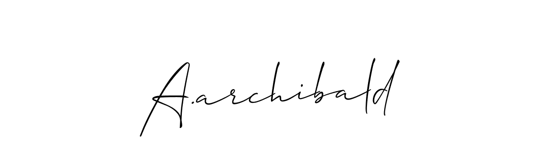 Similarly Allison_Script is the best handwritten signature design. Signature creator online .You can use it as an online autograph creator for name A.archibald. A.archibald signature style 2 images and pictures png