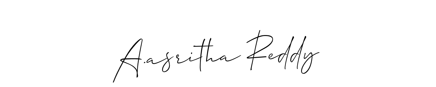 The best way (Allison_Script) to make a short signature is to pick only two or three words in your name. The name A.asritha Reddy include a total of six letters. For converting this name. A.asritha Reddy signature style 2 images and pictures png