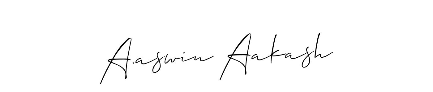 Create a beautiful signature design for name A.aswin Aakash. With this signature (Allison_Script) fonts, you can make a handwritten signature for free. A.aswin Aakash signature style 2 images and pictures png