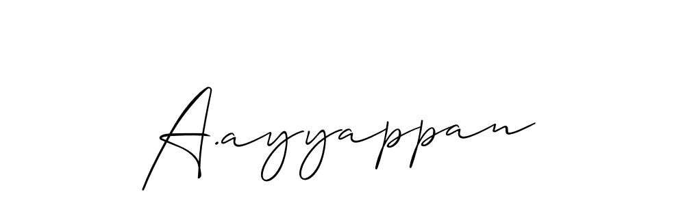 Make a beautiful signature design for name A.ayyappan. With this signature (Allison_Script) style, you can create a handwritten signature for free. A.ayyappan signature style 2 images and pictures png