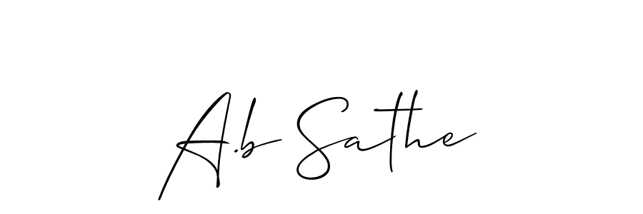 Create a beautiful signature design for name A.b Sathe. With this signature (Allison_Script) fonts, you can make a handwritten signature for free. A.b Sathe signature style 2 images and pictures png