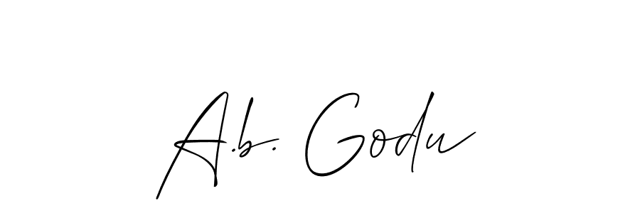 if you are searching for the best signature style for your name A.b. Godu. so please give up your signature search. here we have designed multiple signature styles  using Allison_Script. A.b. Godu signature style 2 images and pictures png