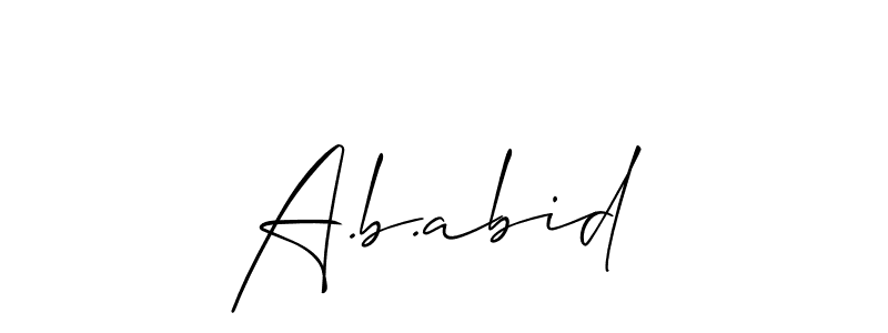 How to make A.b.abid name signature. Use Allison_Script style for creating short signs online. This is the latest handwritten sign. A.b.abid signature style 2 images and pictures png