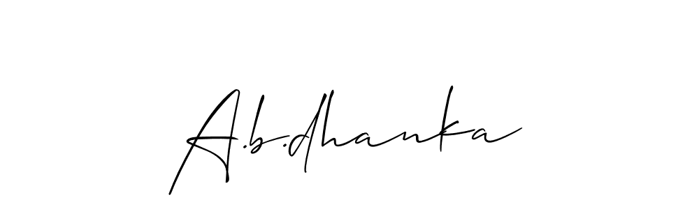 Make a short A.b.dhanka signature style. Manage your documents anywhere anytime using Allison_Script. Create and add eSignatures, submit forms, share and send files easily. A.b.dhanka signature style 2 images and pictures png