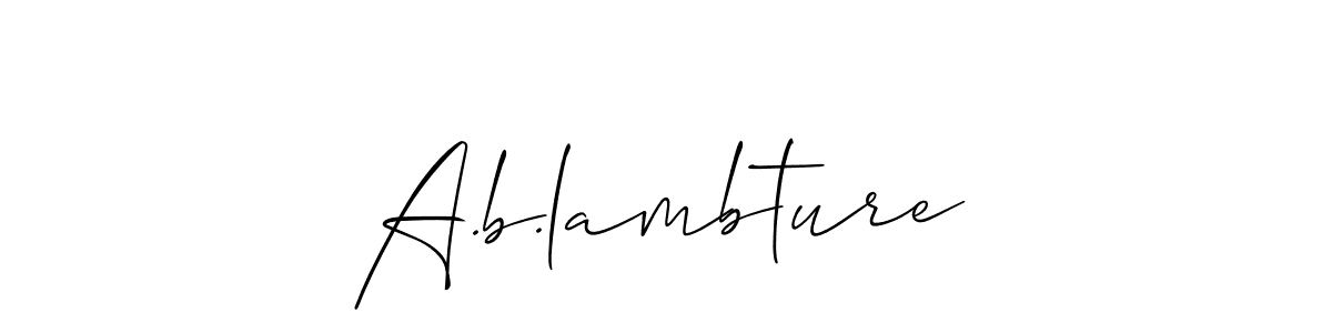 Create a beautiful signature design for name A.b.lambture. With this signature (Allison_Script) fonts, you can make a handwritten signature for free. A.b.lambture signature style 2 images and pictures png