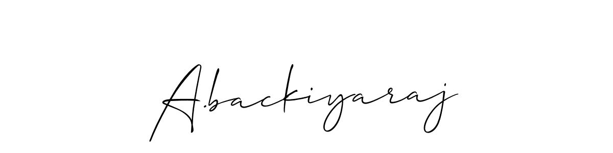 This is the best signature style for the A.backiyaraj name. Also you like these signature font (Allison_Script). Mix name signature. A.backiyaraj signature style 2 images and pictures png