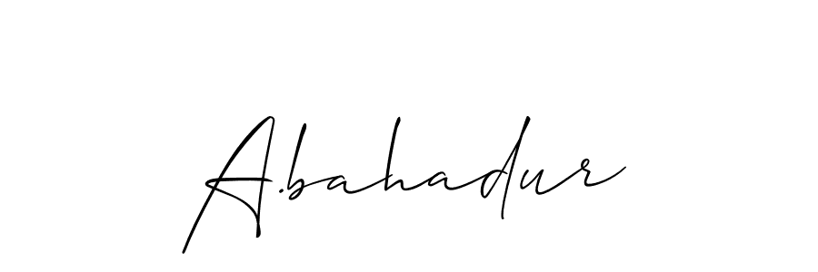 How to make A.bahadur signature? Allison_Script is a professional autograph style. Create handwritten signature for A.bahadur name. A.bahadur signature style 2 images and pictures png