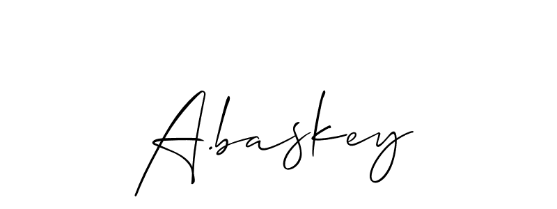 Design your own signature with our free online signature maker. With this signature software, you can create a handwritten (Allison_Script) signature for name A.baskey. A.baskey signature style 2 images and pictures png