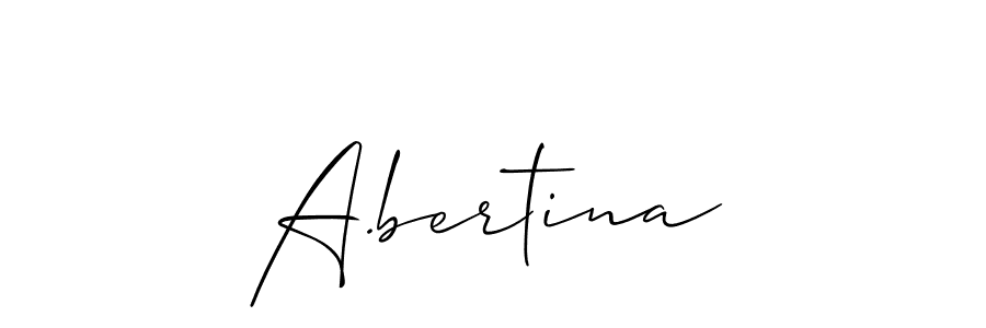 if you are searching for the best signature style for your name A.bertina. so please give up your signature search. here we have designed multiple signature styles  using Allison_Script. A.bertina signature style 2 images and pictures png