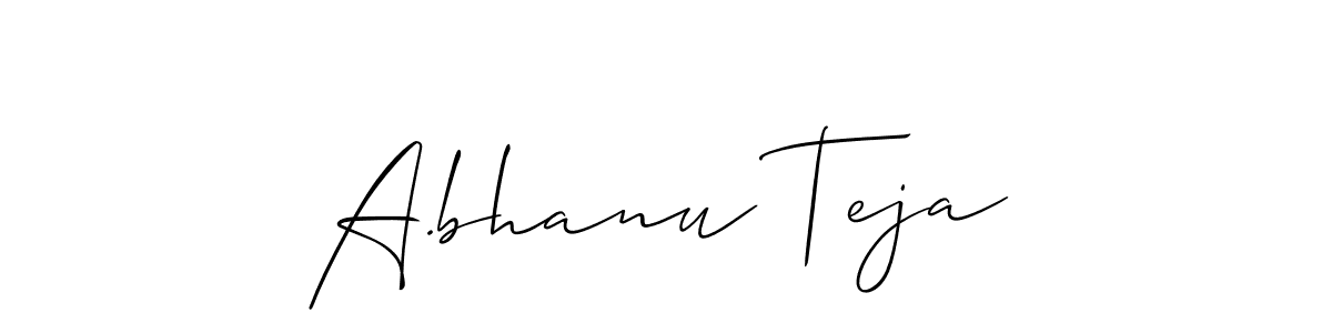 Make a beautiful signature design for name A.bhanu Teja. With this signature (Allison_Script) style, you can create a handwritten signature for free. A.bhanu Teja signature style 2 images and pictures png