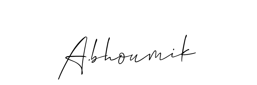 Also we have A.bhoumik name is the best signature style. Create professional handwritten signature collection using Allison_Script autograph style. A.bhoumik signature style 2 images and pictures png